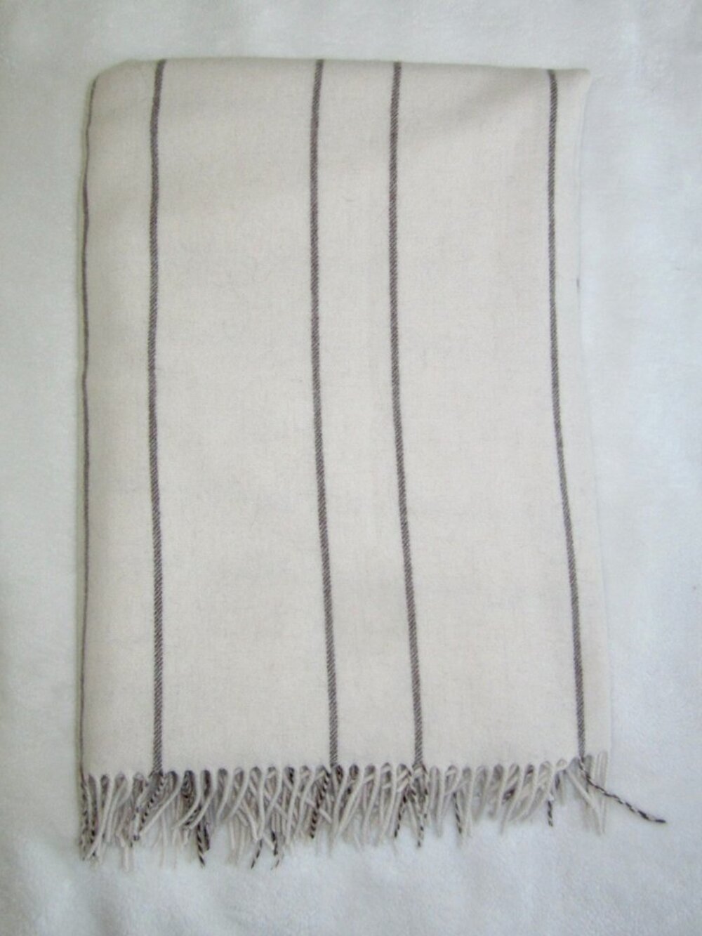 CASPER Pinstripe Plaid 100% Wool Throw Blanket 50" x 70"